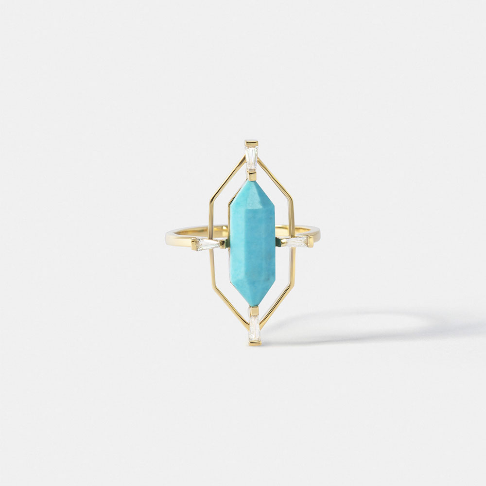 bague marthe turquoise or jaune 3